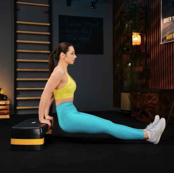 Степ платформа спортивная для фитнеса аэробики кардио упражнений на выносливость регулируемая высота желтая Киев