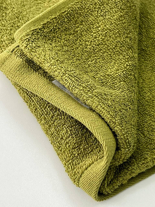 Рушник махровий Ideal Textile однотонний 50х90 см 360 г/м2 (56861134) Для рук та обличчя, оливка Чернівці - фото 4