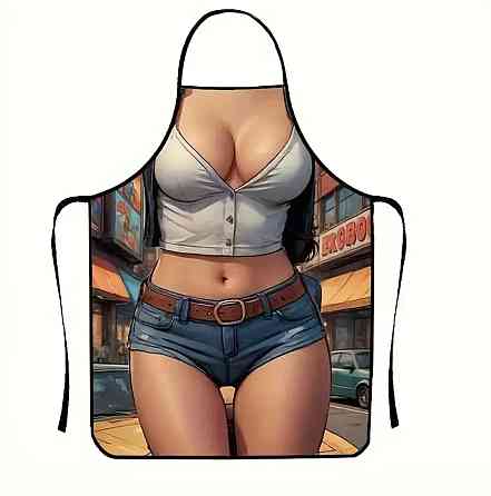 Фартух з приколом дівчина в джинсових шортах 80 на 60 см різнобарвний Київ