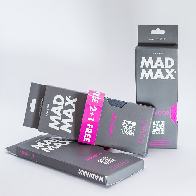 Набір тканинних резинок для фітнесу та спорту MadMax MFA-305 Hiploop set 3 pcs. Grey/Pink Кам'янське - фото 10