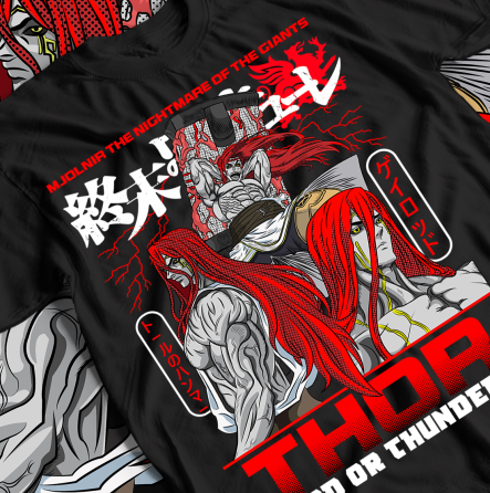 Футболка аниме Аниме Манга Тхор Рагнарок оверсайз (S/M/L) Черний AnimeJ0718 Днепр