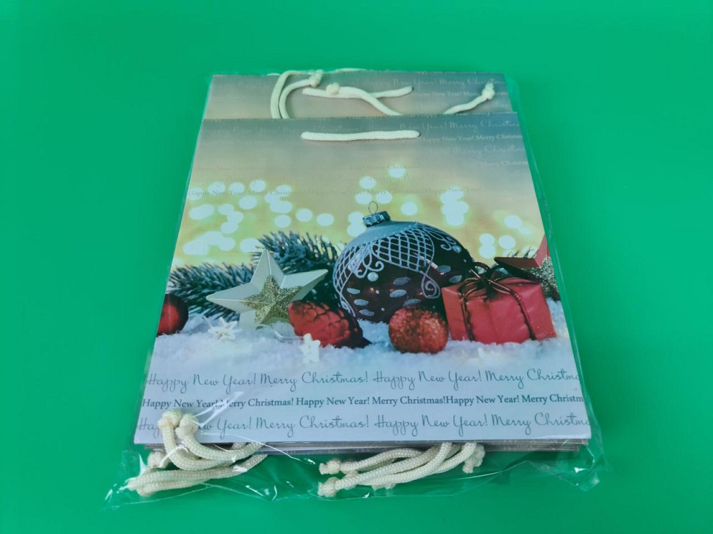 Пакеты бумажные подарочные , новогодние Квадрат 23*24*10- 18 (12 шт) Харьков - изображение 2