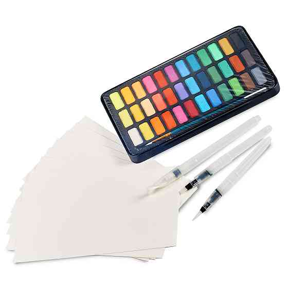 Подарочный набор акварельных красок для рисования Professional Paint Set 36 цветов в металлическом пенале Каменец-Подольский