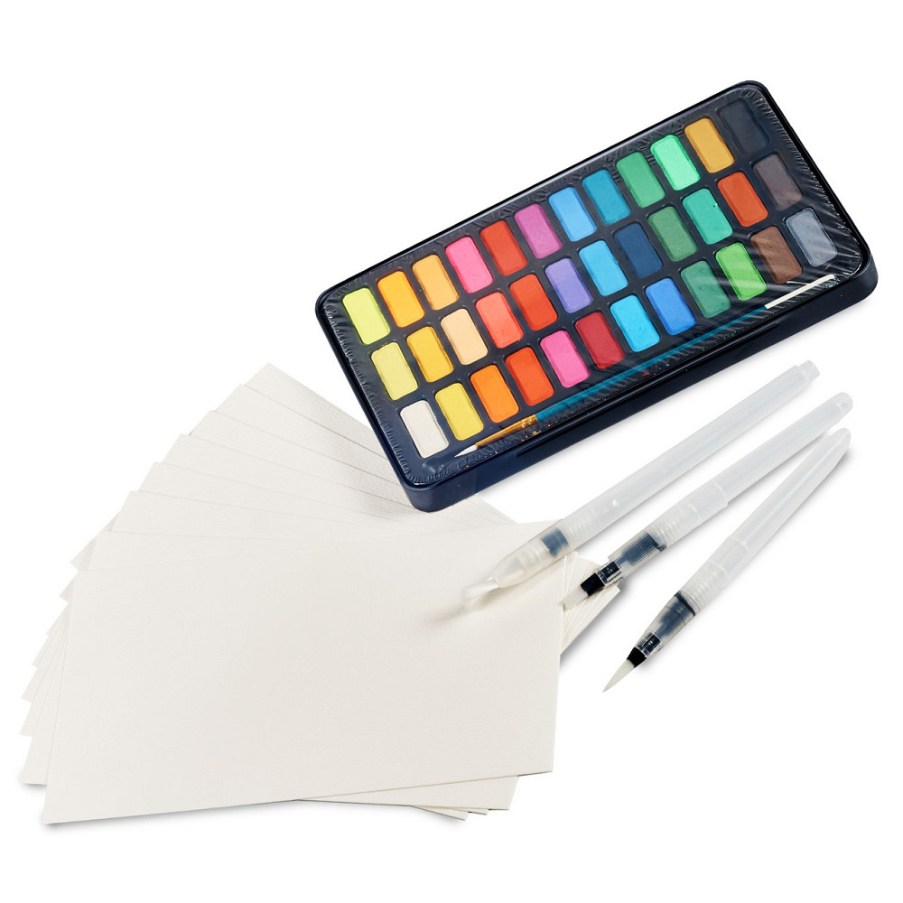 Подарунковий набір акварельних фарб для малювання Professional Paint Set 36 кольорів у металевому пеналі. Кам'янець-Подільський - фото 6