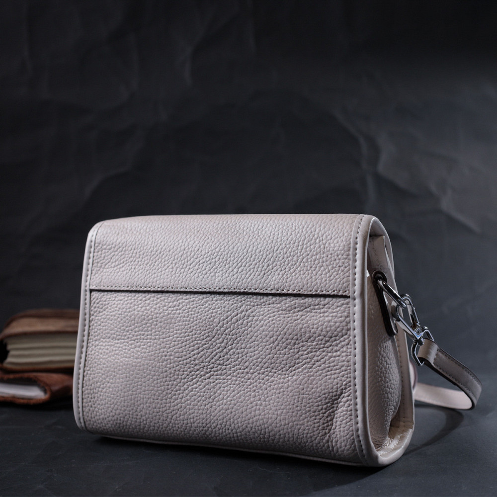 Женская кожаная сумка с полукруглым клапаном Vintage 22258 Белая Киев - изображение 10