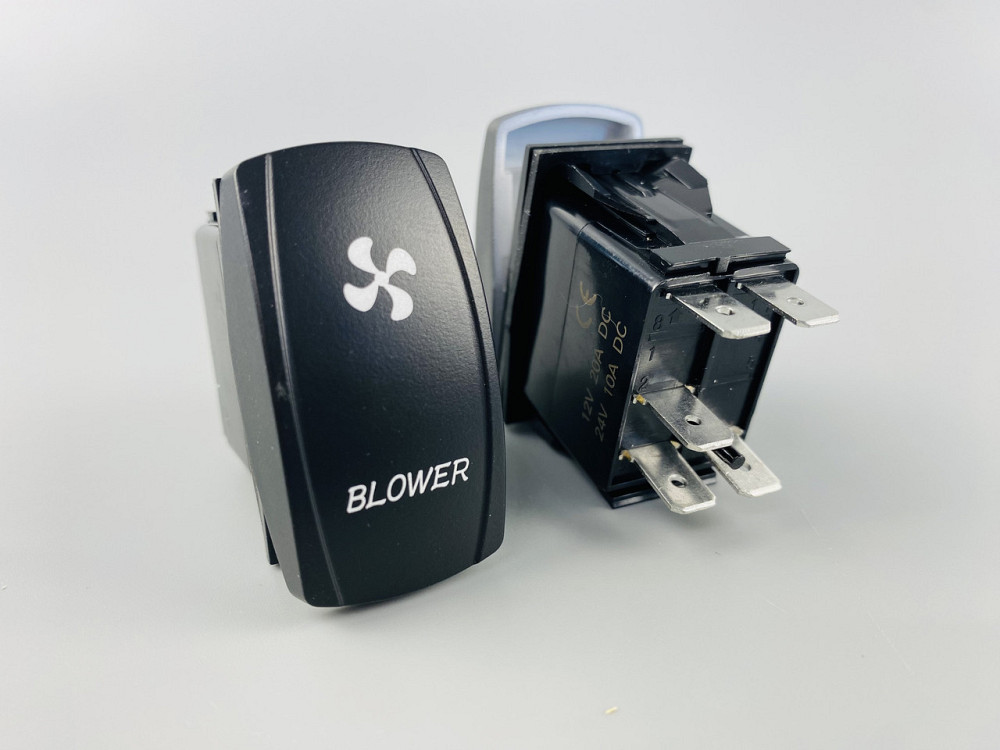 Клавіша вимикач ON-OFF, 4 ніжок, синя підсвітка, малюнок "додатковий вентилятор". Мукачево - фото 4