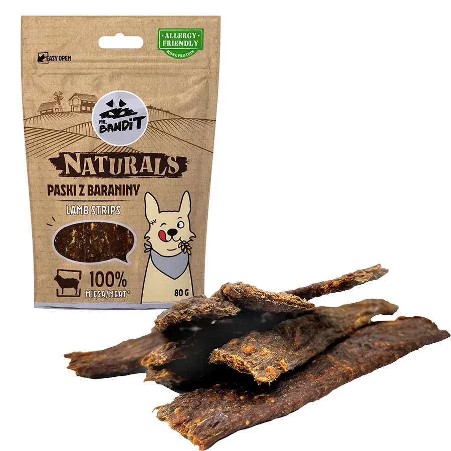 Лакомство для кошек Мистер Бандит Mr.Bandit Натуралс полоски из ягненка для собак, 80 г Винница - изображение 2
