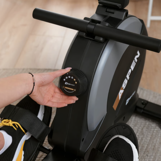 Гребний тренажер Hop-Sport HS-080R Aspen магнітний чорно-золотистий Київ