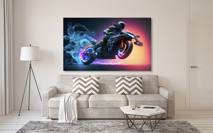Картина холст в гостиную / спальню   Мотоцикл      MLP_241 80x120 см Киев - изображение 2