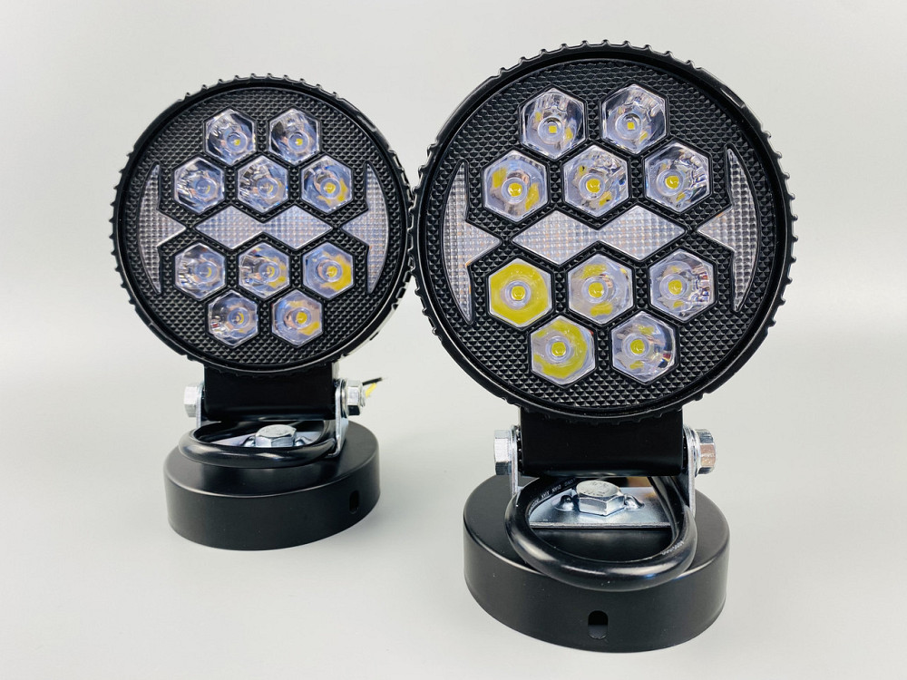 Фара LED кругла 14led chip 9-80V алюмінієвий корпус, кріплення, повітряний клапан Мукачево - фото 2