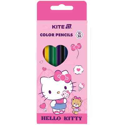 Олівці кольорові Kite Hello Kitty двосторонні, 12 шт. 24 кольори (HK25-054-1) Вінниця