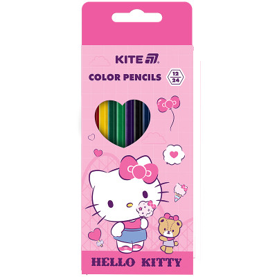Олівці кольорові Kite Hello Kitty двосторонні, 12 шт. 24 кольори (HK25-054-1) Вінниця - фото 1