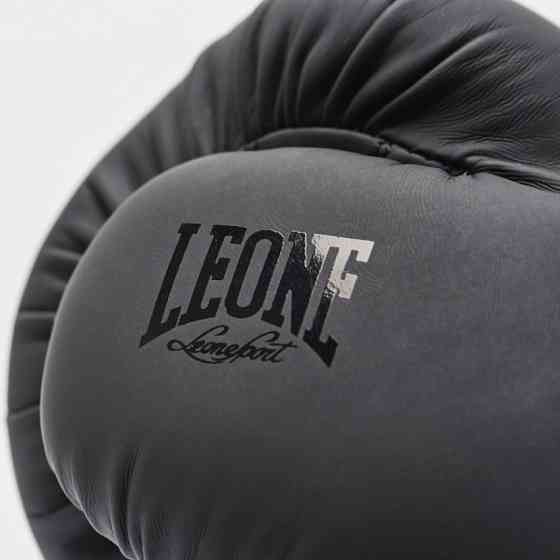 Боксерські рукавички Leone Mono Black 10 унцій PU шкіра, пінно-гелеве наповнення, для спарингів і тренувань Київ