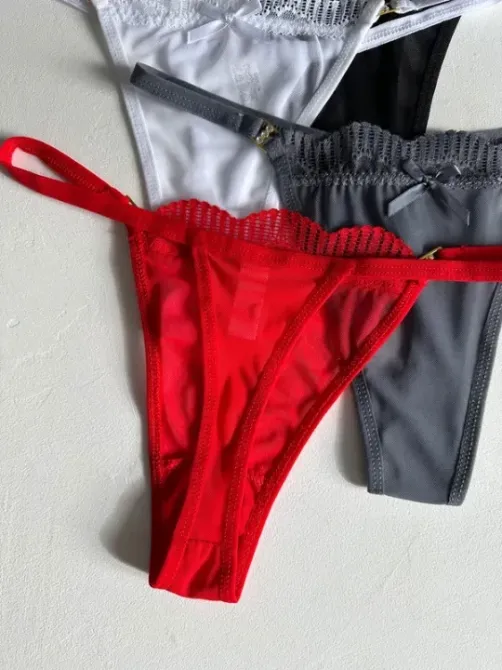 Женские стринги сеточка размер L цвет красный Киев - изображение 1
