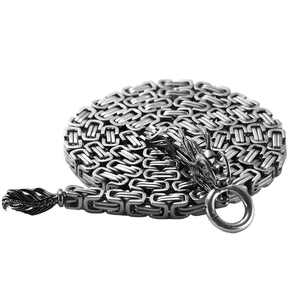 Стальная мужская цепочка Дракон RESTEQ 1 м — брутальный аксессуар с застёжкой в виде драконьей головы Киев - изображение 1