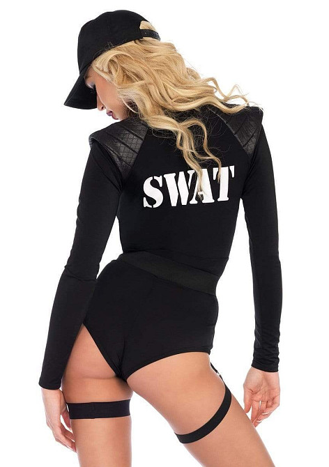 Костюм поліцейської Leg Avenue SWAT Babe, 5 предметів, чорний, S Sex Aura Київ - фото 2