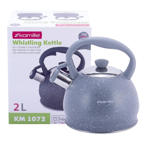 Чайник 2л нержавіюча сталь зі свистком з нейлоновою ручкою 1072GR KAMILLE Житомир - фото 3