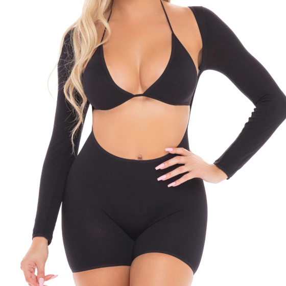Комплект KNOCKOUT 2PC PLAYSUIT SET BLACK, OS Sex Aura Киев