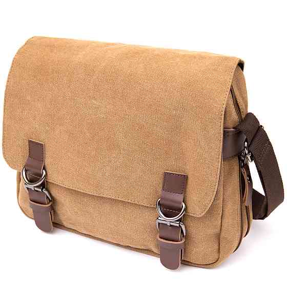 Сумка почтальонка текстильная Vintage 20607 Песочная Киев