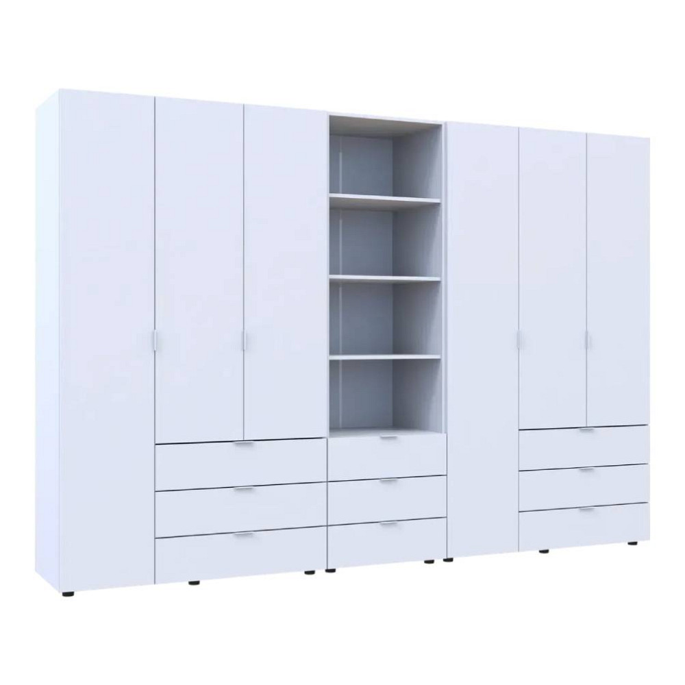 Шафа для одягу Doros Гелар Білий 3+3ДСП з пеналом 292.4х49.5х203.4 (DRS-011923) Львів - фото 8