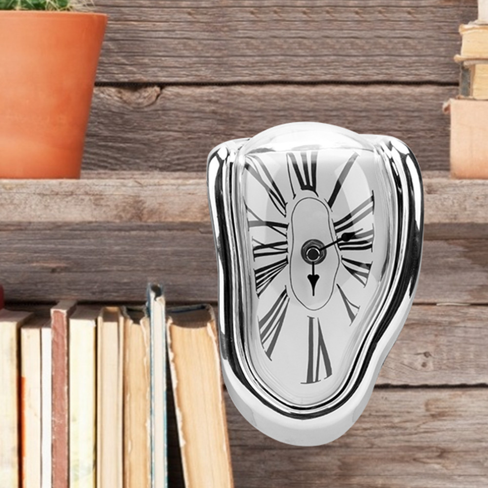 Часы интерьерные на полку Сальвадор Дали Утекающее время серебристые Кременчуг - изображение 3