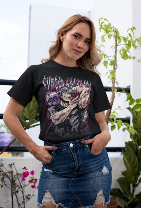 Футболка аниме Магическая битва оверсайз (S/M/L) Черний AnimeJ0139 Днепр - изображение 3