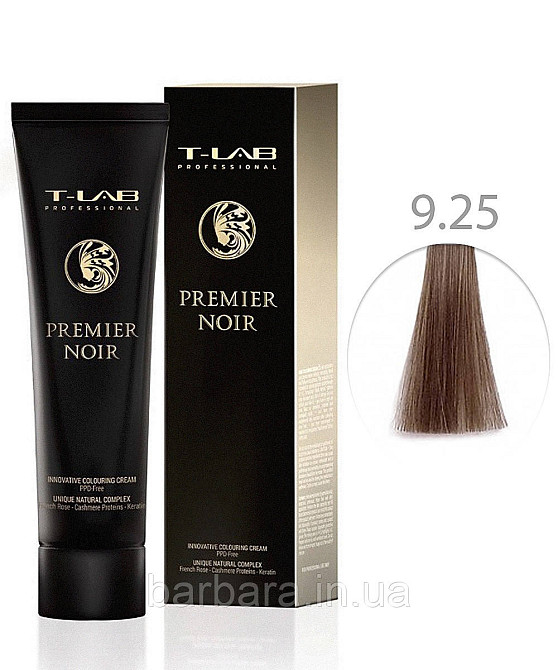 Крем-фарба для волосся T-LAB Professional Premier Noir Colouring Cream 9.25 Дуже світлий блондин перламутровий махагон Київ - фото 1