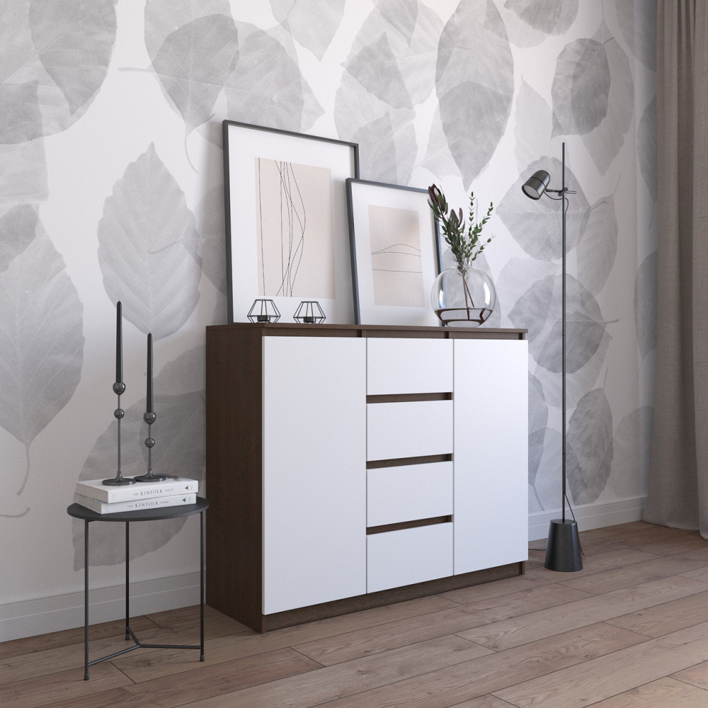 Комод VAYS R-11, 4 шухляди та 2 відділення з полицями, без ручок, ЛДСП, 120×40×98 см - для спальні, вітальні, передпокою Львів - фото 8