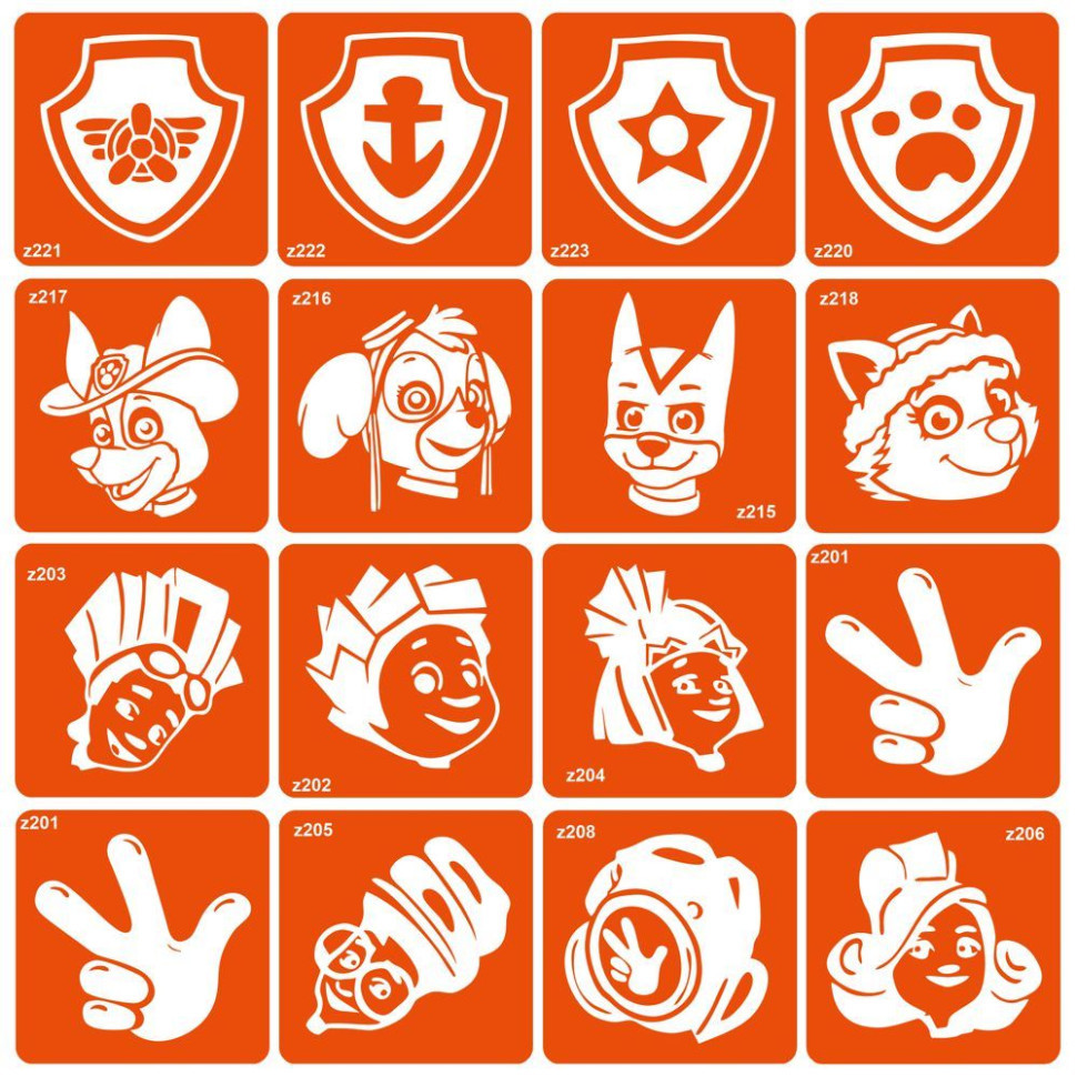 Набор трафаретов для био-тату 