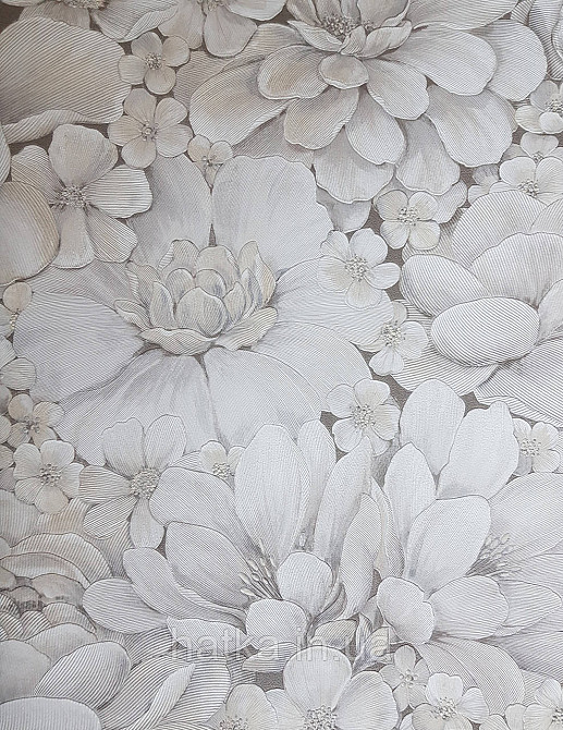 Шпалери вінілові на флізелін Marburg Floralia 1.06х10 квіти піони світло бежеві з сірим 33901 Київ - фото 1