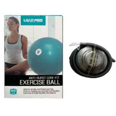 М&apos;яч для фітнесу LivePro Anti-burst Core-fit Exercise Ball LP8201-65 синій Уні 65см (6951376102628) Вінниця