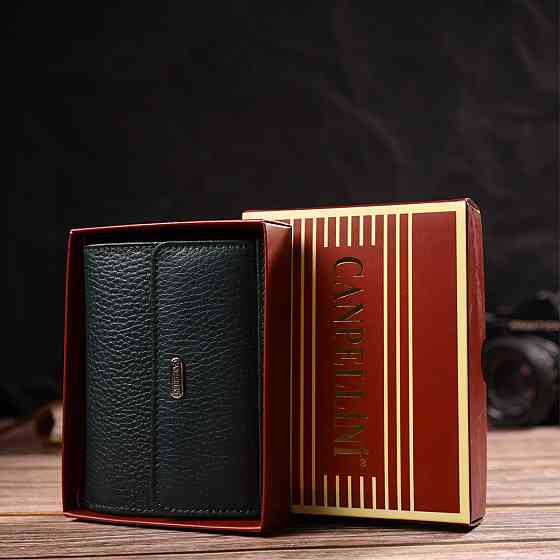 Місткий гаманець для жінок середнього розміру з натуральної шкіри CANPELLINI 21812 Зелений Київ