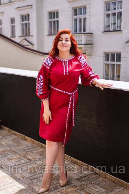 Жіноча вишита сукня червона Азалія Кривий Ріг - фото 7