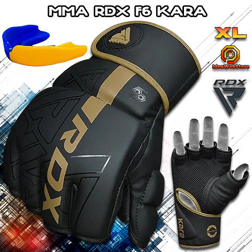 Рукавички для ММА змішаних єдиноборств рукопашного бою чорні RDX F6 KARA Matte Golden розмір XL Київ - фото 9