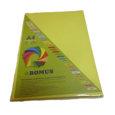 Папір Romus A4 160 г/м2 100sh Lemon yellow (R50744) Вінниця - фото 1
