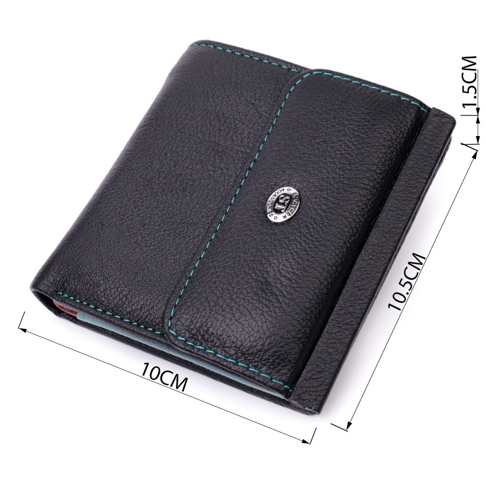 Женский оригинальный кошелек среднего размера из натуральной кожи ST Leather 19500 Черный Киев - изображение 8
