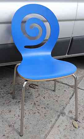 Стілець Лев дерев'яний блакитний Дніпро