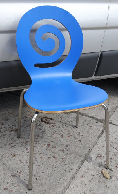 Стілець Лев дерев'яний блакитний Днепр - изображение 4