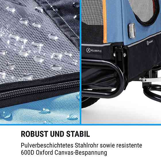 Corgi 2-in-1 Dog Trailer & Buggy 600D Oxford Steel Tube Запобігає прапору Синій (Німеччина, читати опис) Рівне