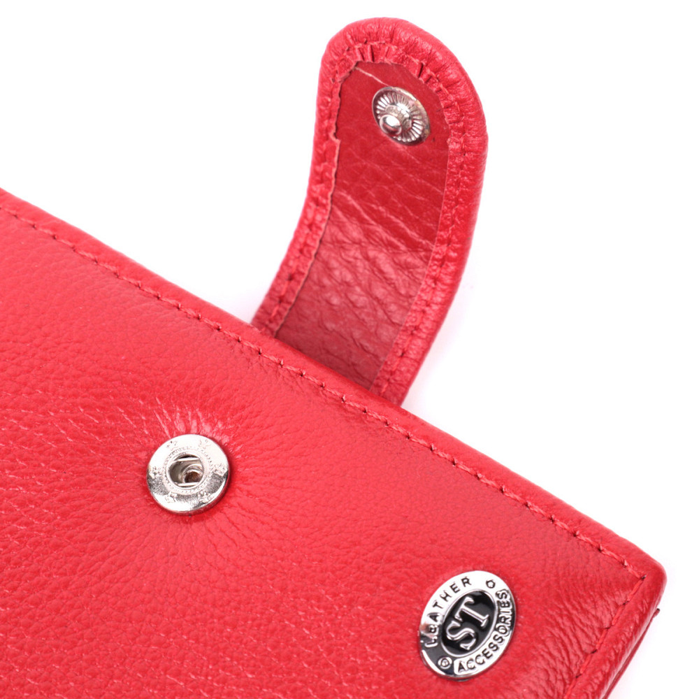 Женский трендовый бумажник из натуральной кожи ST Leather 22555 Красный Киев - изображение 7
