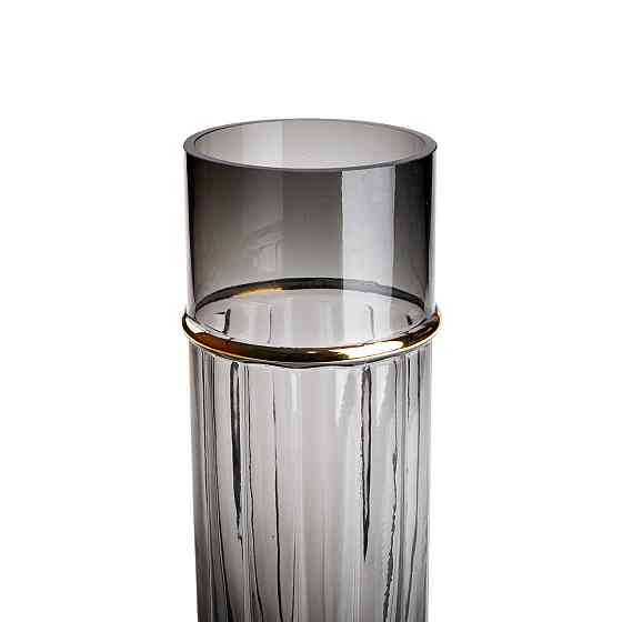 Ваза для цветов из стекла, декоративная, серая, 30 см HP-1705 Киев