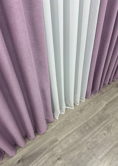 Премиум шторная ткань blackout 100%, двусторонняя, коллекция «ASHEN NIGHT» цвет сиреневый 1844ш Киев - изображение 7
