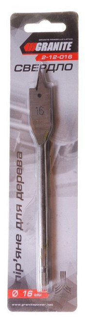Сверло для дерева GRANITE перьевое 16х152 мм 6-гранный хвостовик 1/4