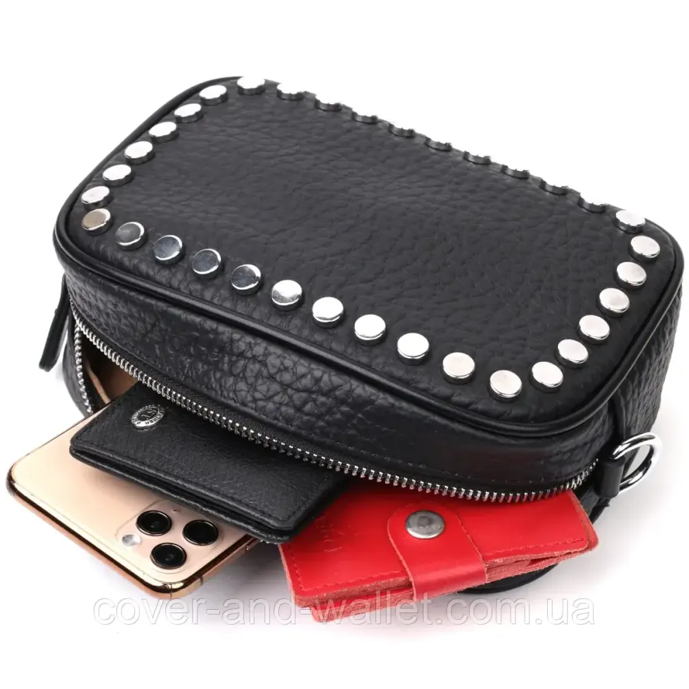 Стильня женская сумка из натуральной кожа черного цвета Киев - изображение 2