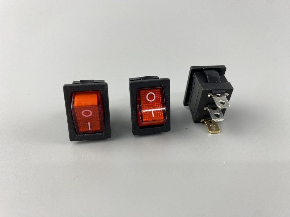 Перемикач клавішний червоний, ON-OFF, з LED-підсвіткою 12 V, 15 ммх21мм, 3 ніжки Мукачево - фото 4