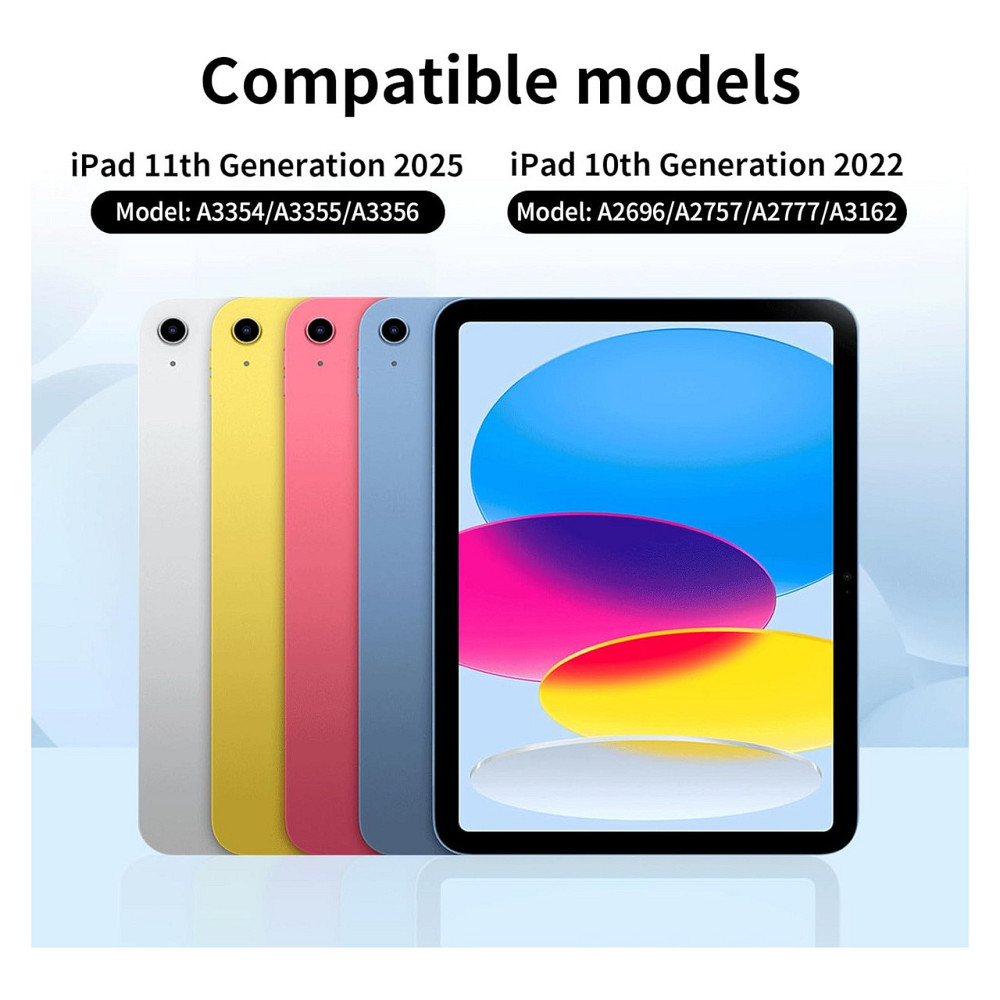 Чохол з клавіатурою кейс GKABXY для iPad A16 10th/11th 10.9/11 дюймів 2022 2025 Bluetooth RGB підсвітка Type-C сірий PU TPU Київ - фото 2