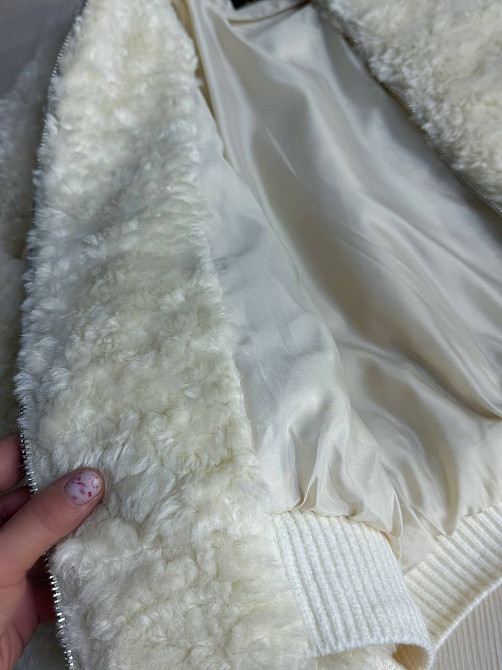 Шуба жіноча Lady Yep 10016 хутро тедді бомбер коротка оверсайз молочна, молочний, 42 Київ - фото 17