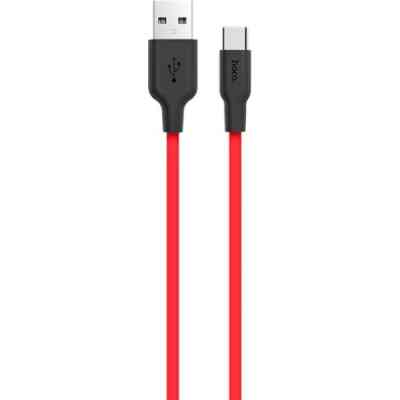Дата кабель USB 2.0 AM to USB-C 1.0m 2A silicone X21 black+red HOCO (6957531071419) Винница