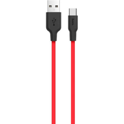 Дата кабель USB 2.0 AM to USB-C 1.0m 2A silicone X21 black+red HOCO (6957531071419) Винница - изображение 1
