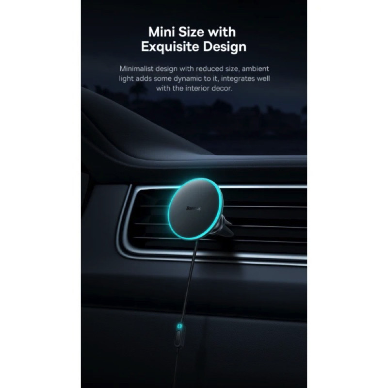 Автотримач для телефона з БЗП Basues CW01  Magnetic Wireless Charging Car Mount 40W Claw Edition Cluster Black Київ - фото 1